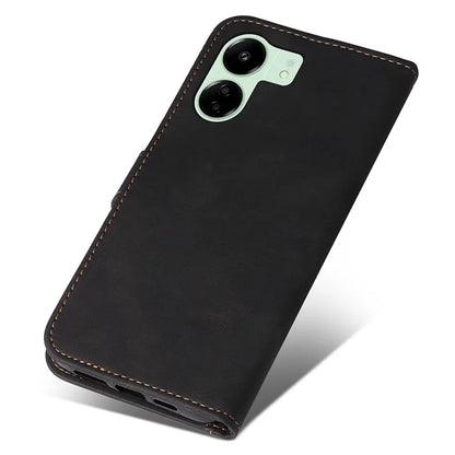 For Xiaomi Redmi 13C 4G / Poco C65 4G Phone Case PU Leather Three-color Splicing Flip Cover
