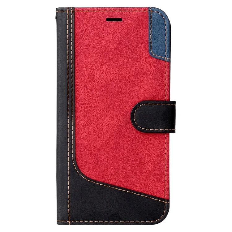 For Xiaomi Redmi 13C 4G / Poco C65 4G Phone Case PU Leather Three-color Splicing Flip Cover