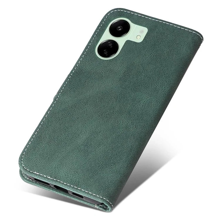 For Xiaomi Redmi 13C 4G / Poco C65 4G Phone Case PU Leather Three-color Splicing Flip Cover