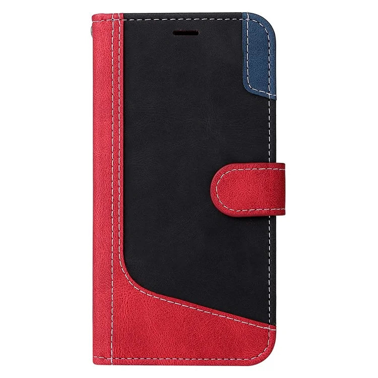 For Xiaomi Redmi 13C 4G / Poco C65 4G Phone Case PU Leather Three-color Splicing Flip Cover