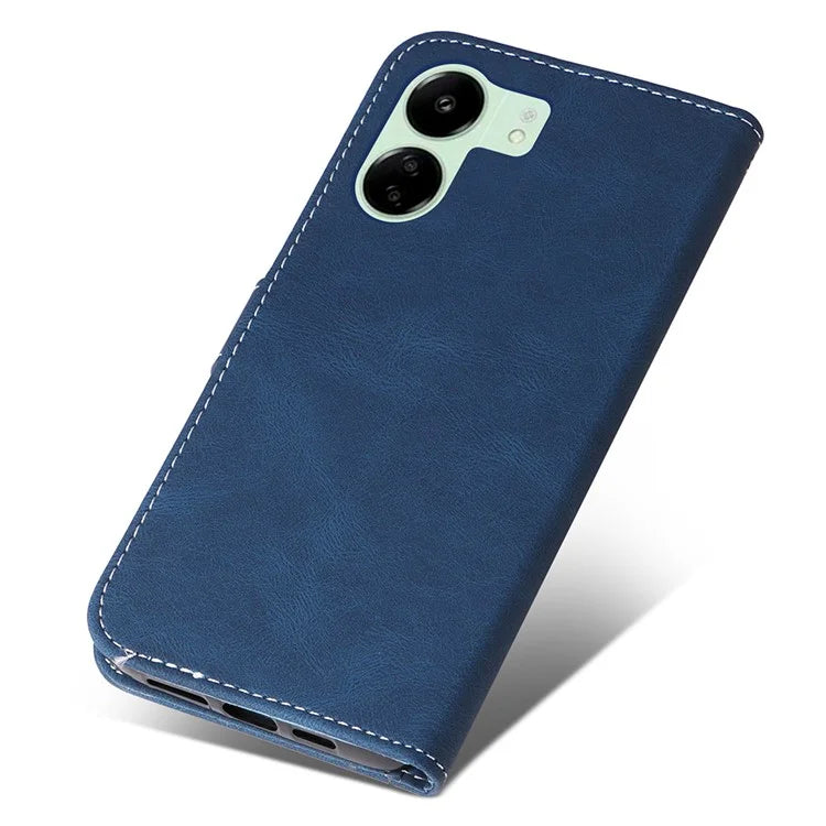 For Xiaomi Redmi 13C 4G / Poco C65 4G Phone Case PU Leather Three-color Splicing Flip Cover