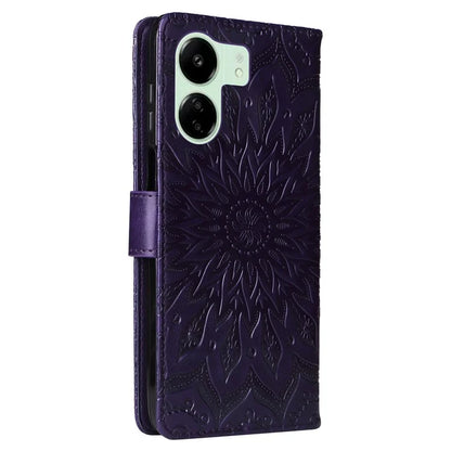 KT Imprinting Flower Series-1 For Xiaomi Redmi 13C 4G / Poco C65 4G Case Leather Wallet Phone Protector
