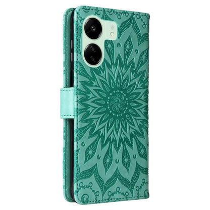 KT Imprinting Flower Series-1 For Xiaomi Redmi 13C 4G / Poco C65 4G Case Leather Wallet Phone Protector