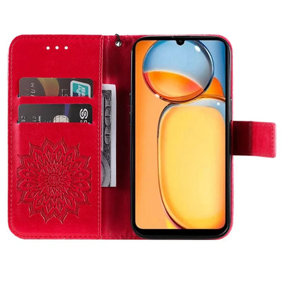 KT Imprinting Flower Series-1 For Xiaomi Redmi 13C 4G / Poco C65 4G Case Leather Wallet Phone Protector