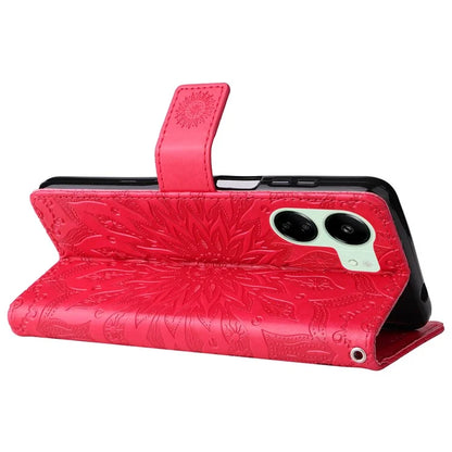 KT Imprinting Flower Series-1 For Xiaomi Redmi 13C 4G / Poco C65 4G Case Leather Wallet Phone Protector