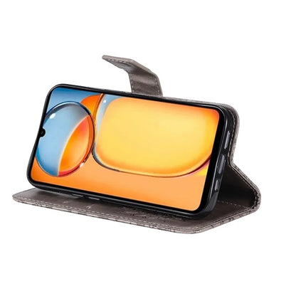 KT Imprinting Flower Series-1 For Xiaomi Redmi 13C 4G / Poco C65 4G Case Leather Wallet Phone Protector