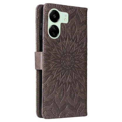 KT Imprinting Flower Series-1 For Xiaomi Redmi 13C 4G / Poco C65 4G Case Leather Wallet Phone Protector