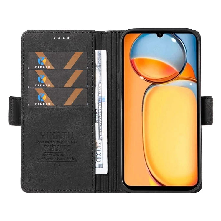 YIKATU YK-005 For Xiaomi Redmi 13C 4G / Poco C65 4G Case PU Leather Full Protection Phone Cover