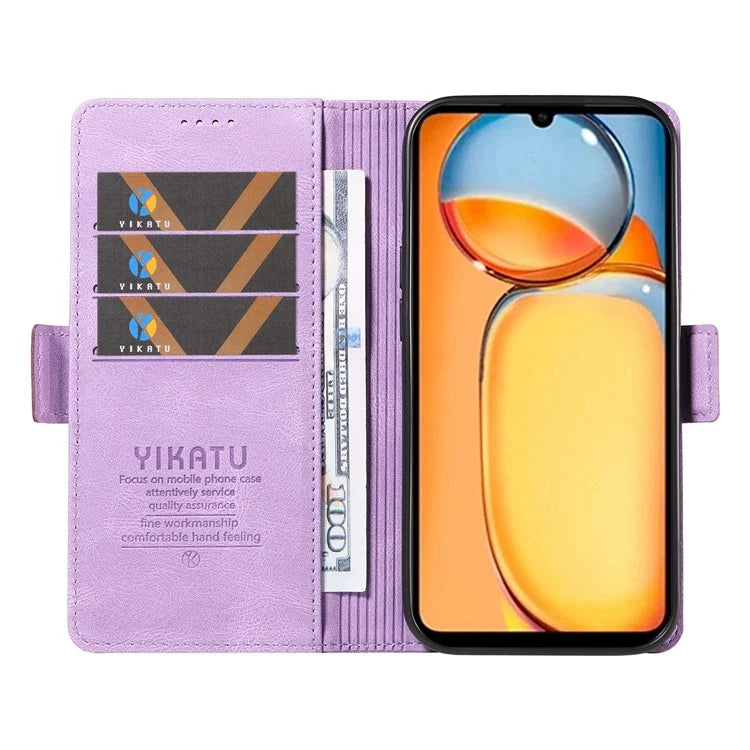 YIKATU YK-005 For Xiaomi Redmi 13C 4G / Poco C65 4G Case PU Leather Full Protection Phone Cover