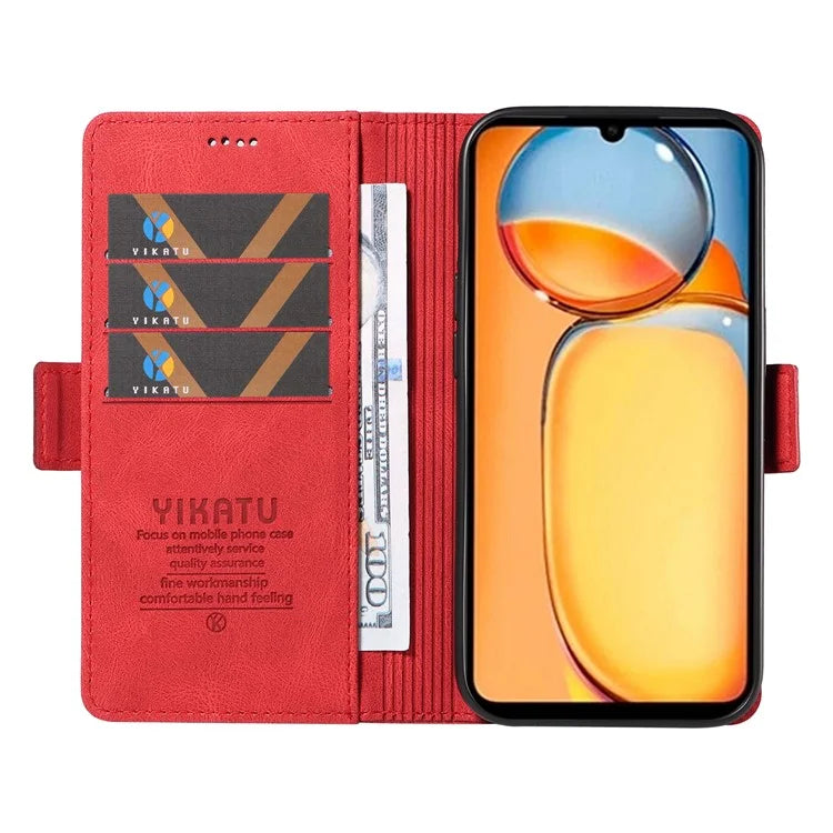 YIKATU YK-005 For Xiaomi Redmi 13C 4G / Poco C65 4G Case PU Leather Full Protection Phone Cover