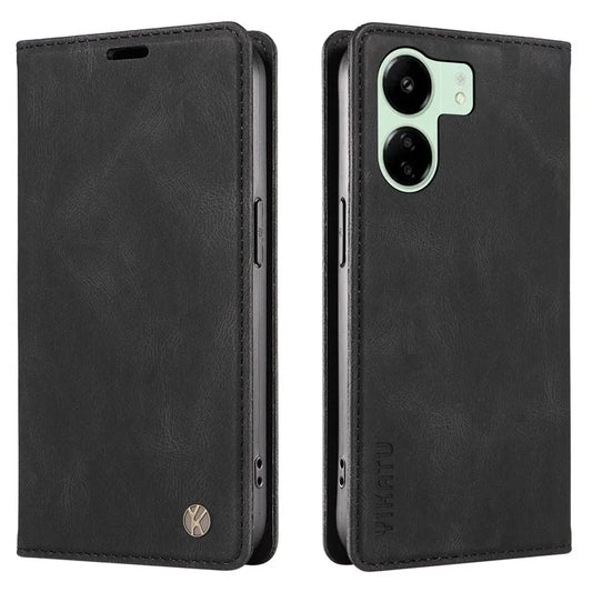 YIKATU YK-004 For Xiaomi Redmi 13C 4G / Poco C65 4G Wallet Case PU Leather Flip Folio Phone Cover