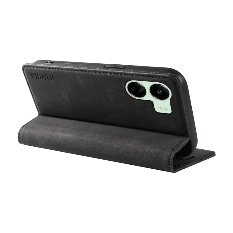 YIKATU YK-004 For Xiaomi Redmi 13C 4G / Poco C65 4G Wallet Case PU Leather Flip Folio Phone Cover