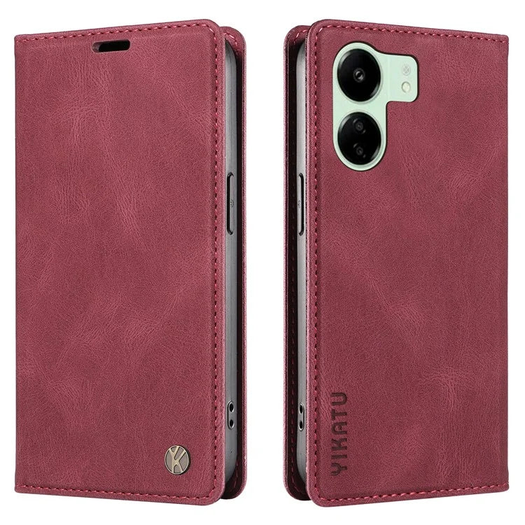 YIKATU YK-004 For Xiaomi Redmi 13C 4G / Poco C65 4G Wallet Case PU Leather Flip Folio Phone Cover