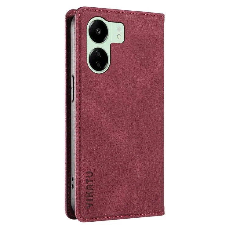 YIKATU YK-004 For Xiaomi Redmi 13C 4G / Poco C65 4G Wallet Case PU Leather Flip Folio Phone Cover