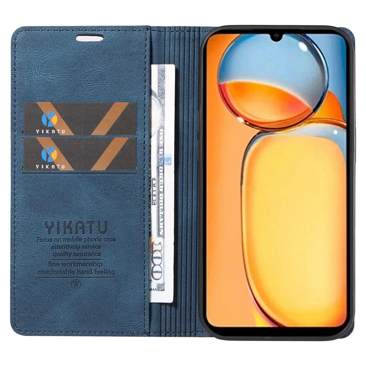 YIKATU YK-004 For Xiaomi Redmi 13C 4G / Poco C65 4G Wallet Case PU Leather Flip Folio Phone Cover