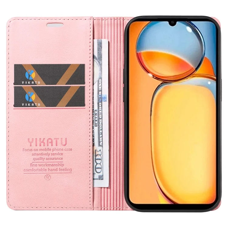 YIKATU YK-004 For Xiaomi Redmi 13C 4G / Poco C65 4G Wallet Case PU Leather Flip Folio Phone Cover