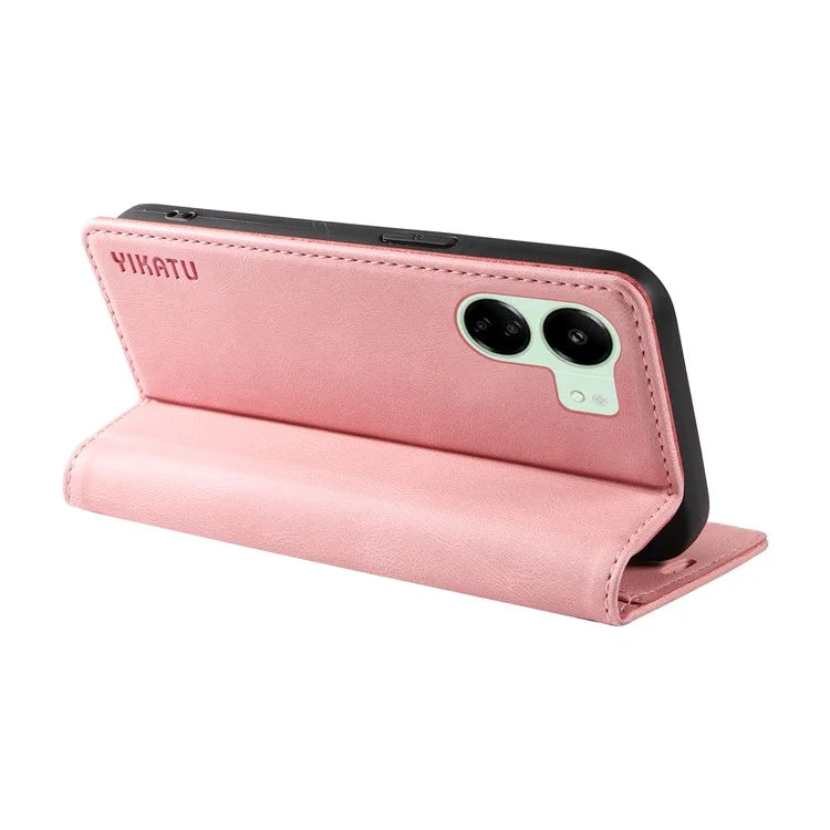 YIKATU YK-004 For Xiaomi Redmi 13C 4G / Poco C65 4G Wallet Case PU Leather Flip Folio Phone Cover