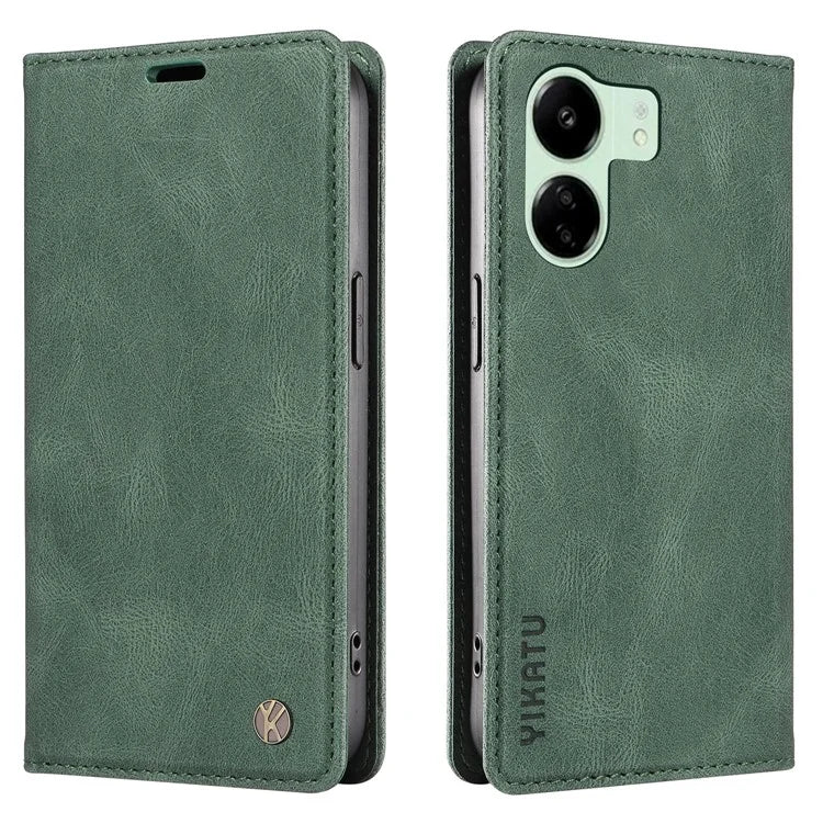 YIKATU YK-004 For Xiaomi Redmi 13C 4G / Poco C65 4G Wallet Case PU Leather Flip Folio Phone Cover