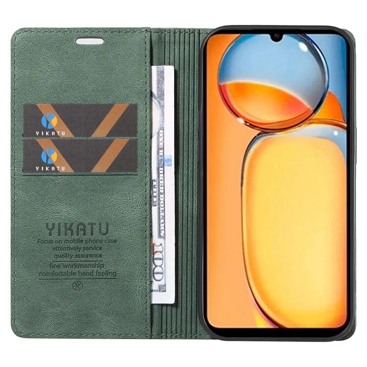 YIKATU YK-004 For Xiaomi Redmi 13C 4G / Poco C65 4G Wallet Case PU Leather Flip Folio Phone Cover