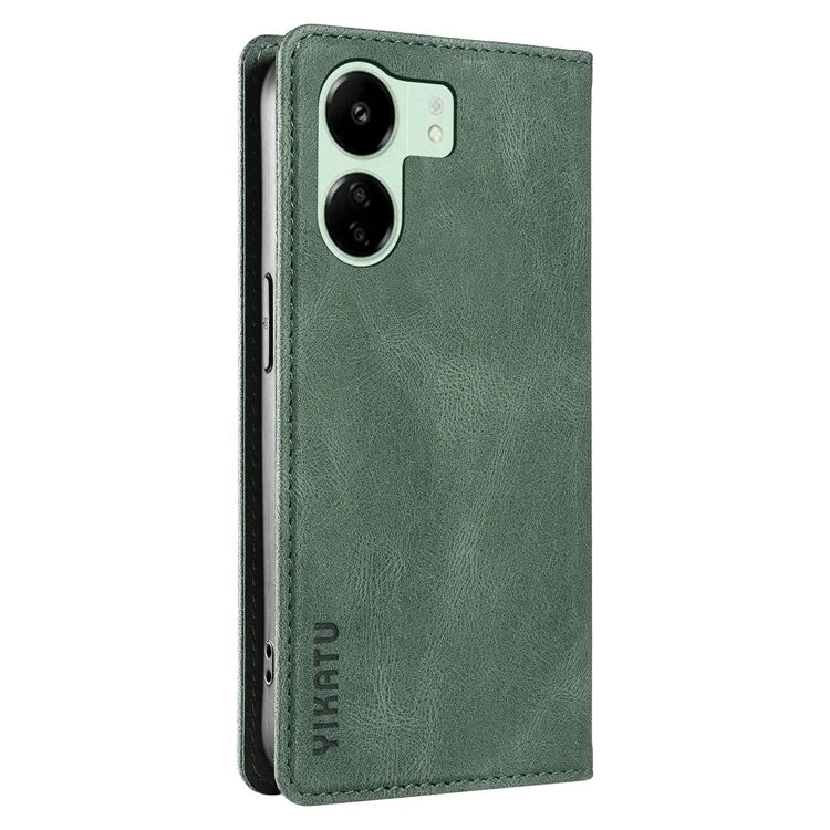 YIKATU YK-004 For Xiaomi Redmi 13C 4G / Poco C65 4G Wallet Case PU Leather Flip Folio Phone Cover