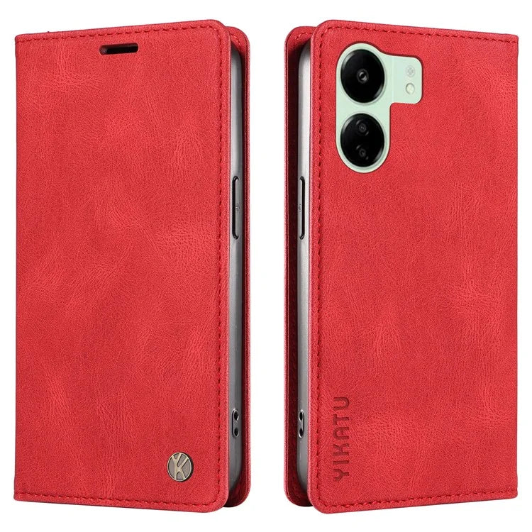 YIKATU YK-004 For Xiaomi Redmi 13C 4G / Poco C65 4G Wallet Case PU Leather Flip Folio Phone Cover