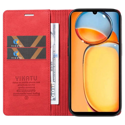 YIKATU YK-004 For Xiaomi Redmi 13C 4G / Poco C65 4G Wallet Case PU Leather Flip Folio Phone Cover