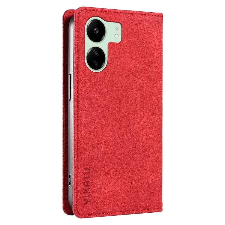 YIKATU YK-004 For Xiaomi Redmi 13C 4G / Poco C65 4G Wallet Case PU Leather Flip Folio Phone Cover