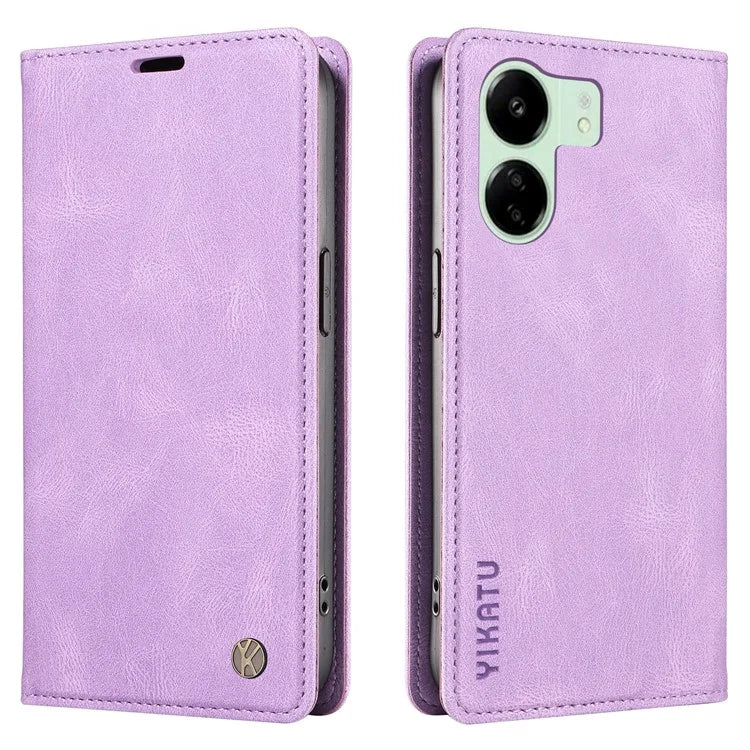 YIKATU YK-004 For Xiaomi Redmi 13C 4G / Poco C65 4G Wallet Case PU Leather Flip Folio Phone Cover