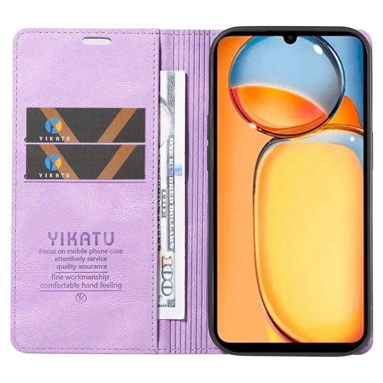YIKATU YK-004 For Xiaomi Redmi 13C 4G / Poco C65 4G Wallet Case PU Leather Flip Folio Phone Cover