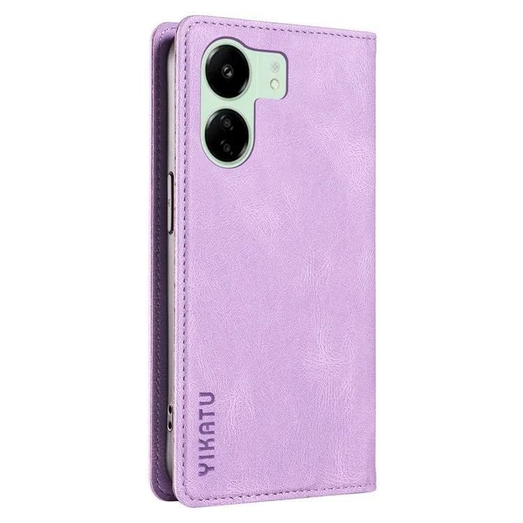YIKATU YK-004 For Xiaomi Redmi 13C 4G / Poco C65 4G Wallet Case PU Leather Flip Folio Phone Cover
