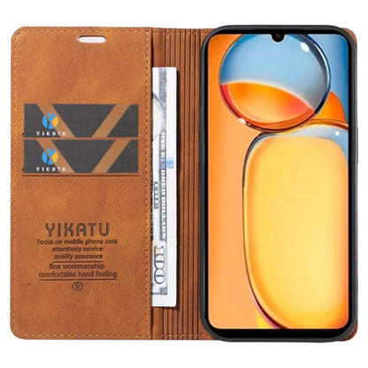 YIKATU YK-004 For Xiaomi Redmi 13C 4G / Poco C65 4G Wallet Case PU Leather Flip Folio Phone Cover