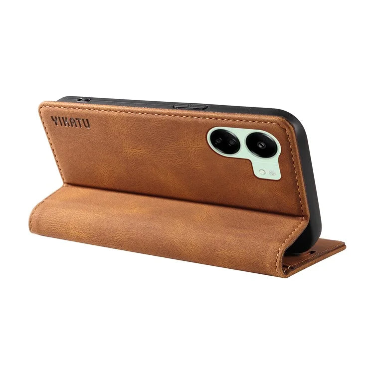 YIKATU YK-004 For Xiaomi Redmi 13C 4G / Poco C65 4G Wallet Case PU Leather Flip Folio Phone Cover