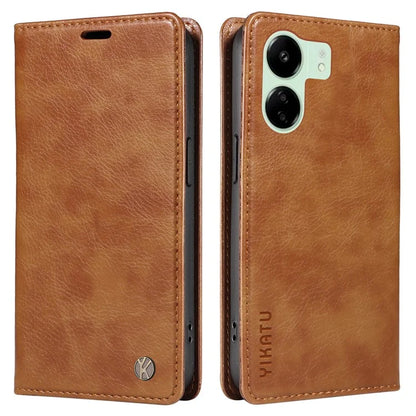 YIKATU YK-006 For Xiaomi Redmi 13C 4G / Poco C65 4G Wallet Case PU Leather Stand Phone Cover