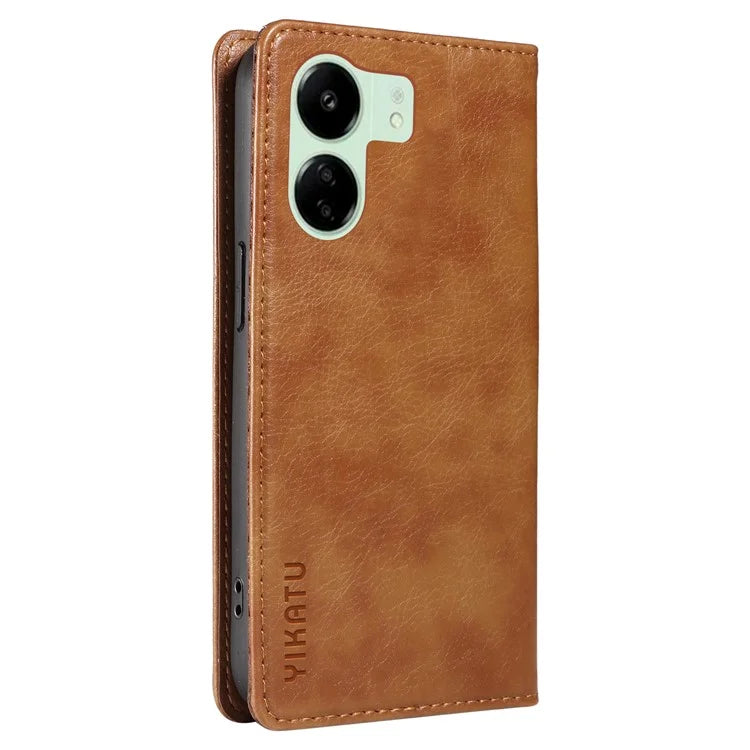 YIKATU YK-006 For Xiaomi Redmi 13C 4G / Poco C65 4G Wallet Case PU Leather Stand Phone Cover
