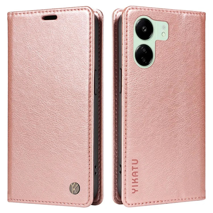 YIKATU YK-006 For Xiaomi Redmi 13C 4G / Poco C65 4G Wallet Case PU Leather Stand Phone Cover