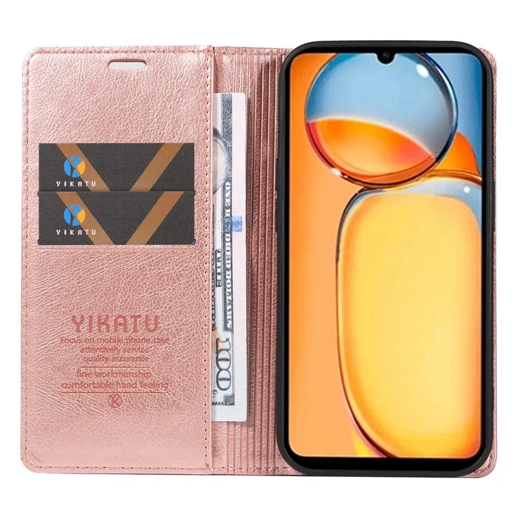 YIKATU YK-006 For Xiaomi Redmi 13C 4G / Poco C65 4G Wallet Case PU Leather Stand Phone Cover