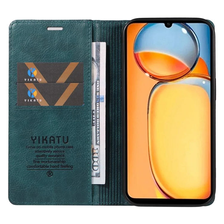 YIKATU YK-006 For Xiaomi Redmi 13C 4G / Poco C65 4G Wallet Case PU Leather Stand Phone Cover