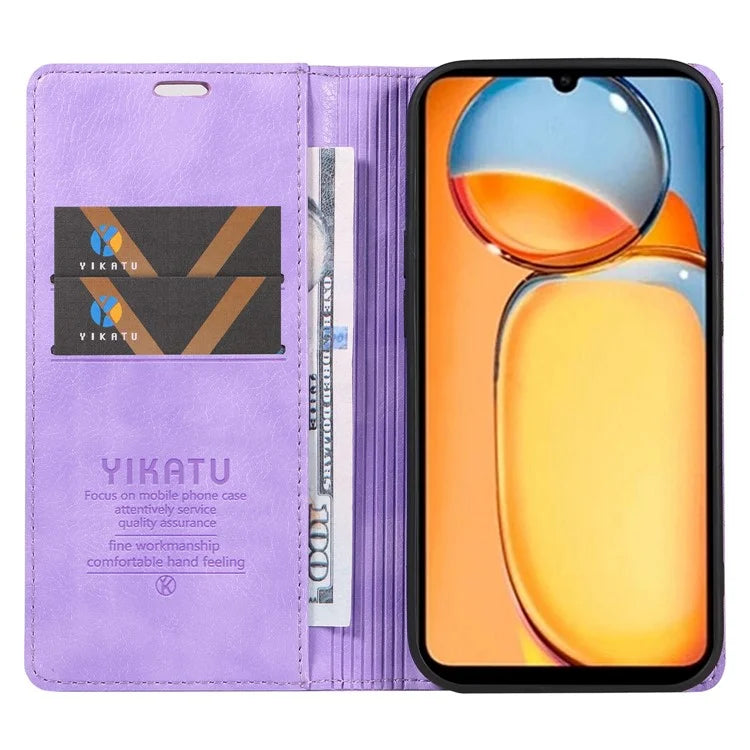 YIKATU YK-006 For Xiaomi Redmi 13C 4G / Poco C65 4G Wallet Case PU Leather Stand Phone Cover
