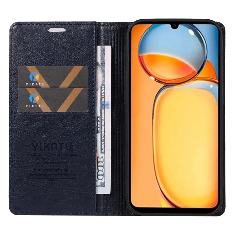 YIKATU YK-006 For Xiaomi Redmi 13C 4G / Poco C65 4G Wallet Case PU Leather Stand Phone Cover