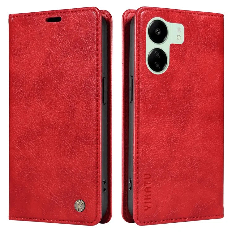 YIKATU YK-006 For Xiaomi Redmi 13C 4G / Poco C65 4G Wallet Case PU Leather Stand Phone Cover