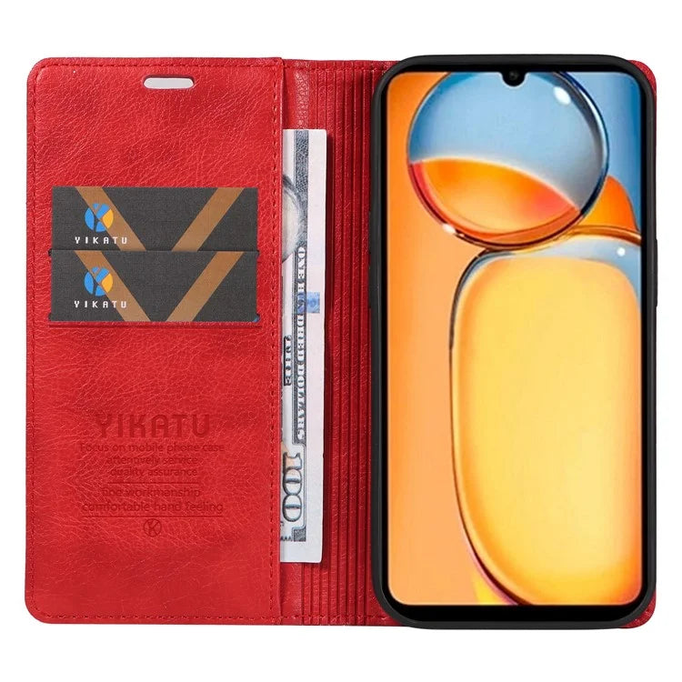 YIKATU YK-006 For Xiaomi Redmi 13C 4G / Poco C65 4G Wallet Case PU Leather Stand Phone Cover