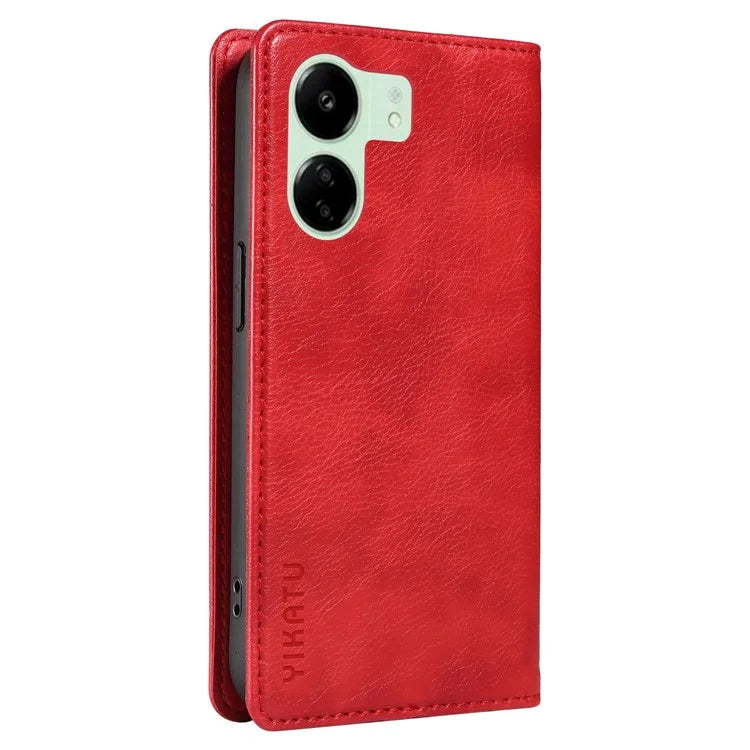 YIKATU YK-006 For Xiaomi Redmi 13C 4G / Poco C65 4G Wallet Case PU Leather Stand Phone Cover