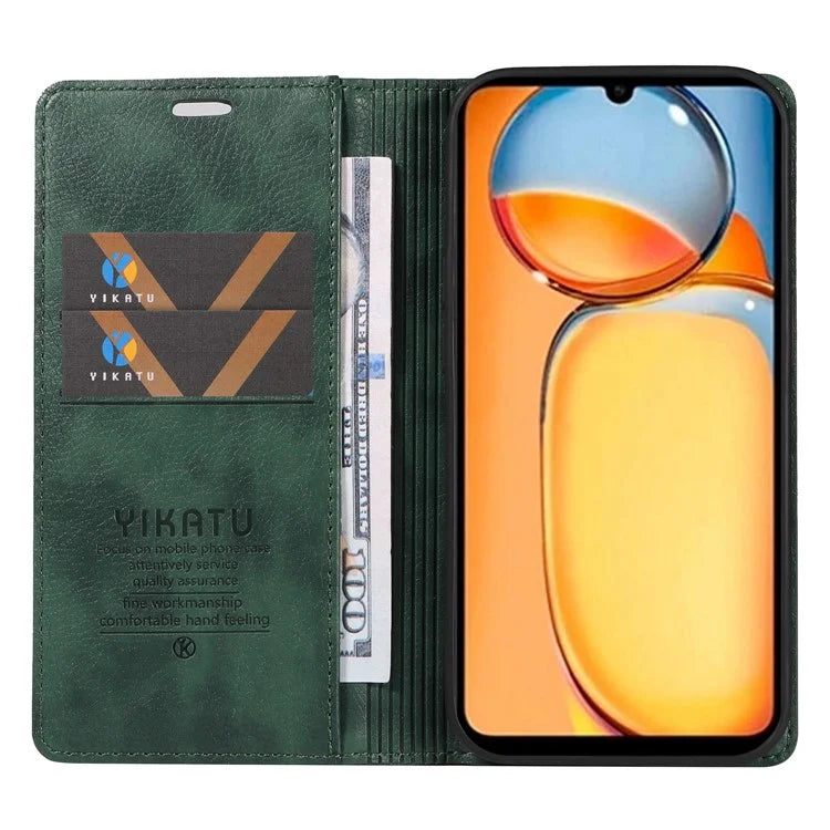 YIKATU YK-006 For Xiaomi Redmi 13C 4G / Poco C65 4G Wallet Case PU Leather Stand Phone Cover