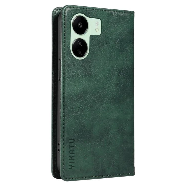 YIKATU YK-006 For Xiaomi Redmi 13C 4G / Poco C65 4G Wallet Case PU Leather Stand Phone Cover