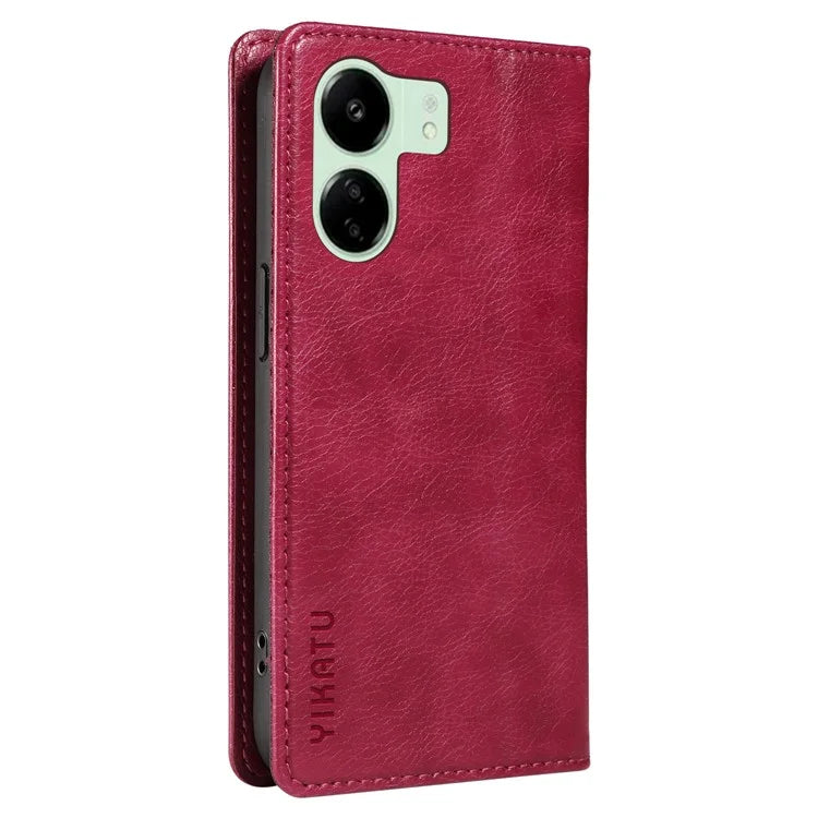 YIKATU YK-006 For Xiaomi Redmi 13C 4G / Poco C65 4G Wallet Case PU Leather Stand Phone Cover