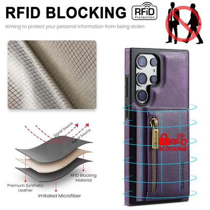 DG.MING M5 Series For Samsung Galaxy S24 Leather Phone Case Magnetic Detachable Wallet Cover