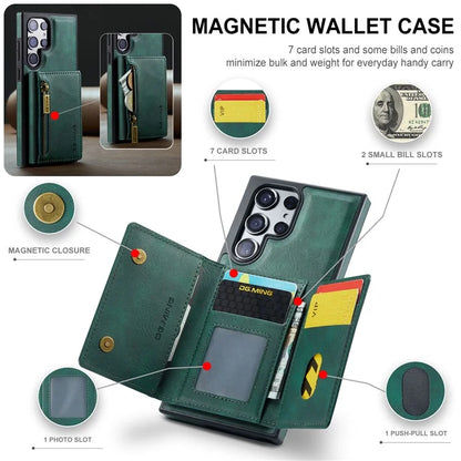 DG.MING M5 Series For Samsung Galaxy S24 Leather Phone Case Magnetic Detachable Wallet Cover