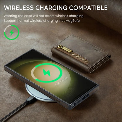 DG.MING M5 Series For Samsung Galaxy S24+ Wallet Case 2-in-1 Detachable Leather Phone Cover