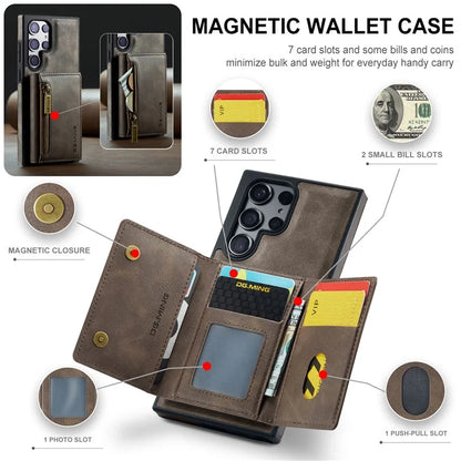 DG.MING M5 Series For Samsung Galaxy S24+ Wallet Case 2-in-1 Detachable Leather Phone Cover