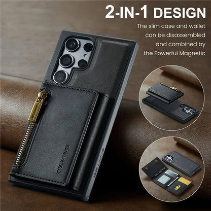DG.MING M5 Series For Samsung Galaxy S24+ Wallet Case 2-in-1 Detachable Leather Phone Cover